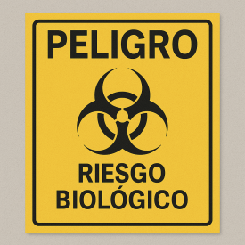 Señalética "Peligro: riesgo biológico"