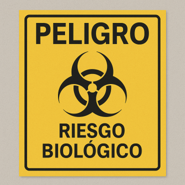 Señalética "Peligro: riesgo biológico"