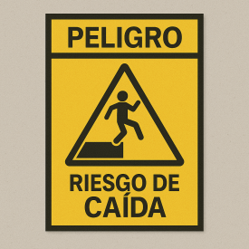 Señalética "Peligro: riesgo de caída"