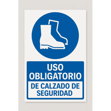 Señalética "Uso obligatorio de calzado de seguridad"