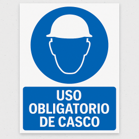 Señalética "Uso obligatorio de casco"