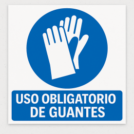 Señalética "Uso obligatorio de guantes"
