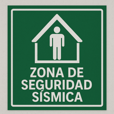 Señalética "Zona de seguridad sísmica"