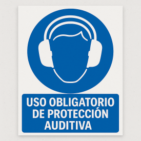 Señalética "Uso obligatorio de protección auditiva"