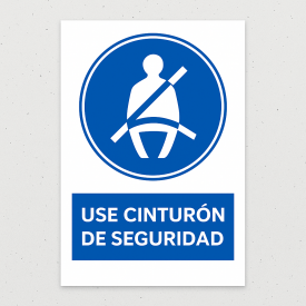 Señalética "Uso obligatorio de cinturón de seguridad"