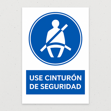 Señalética "Uso obligatorio de cinturón de seguridad"