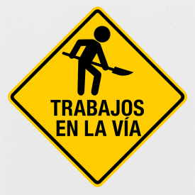 Señalética "Trabajos en la vía"