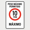 Señalética "Peso máximo permitido"