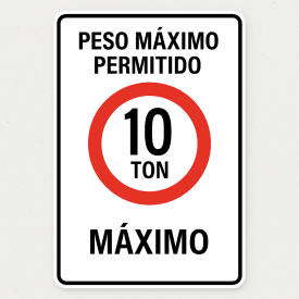 Señalética "Peso máximo permitido"