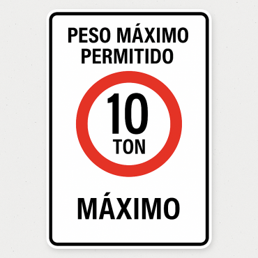 Señalética "Peso máximo permitido"