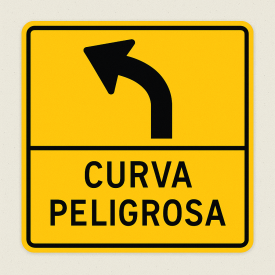 Señalética "Curva peligrosa"