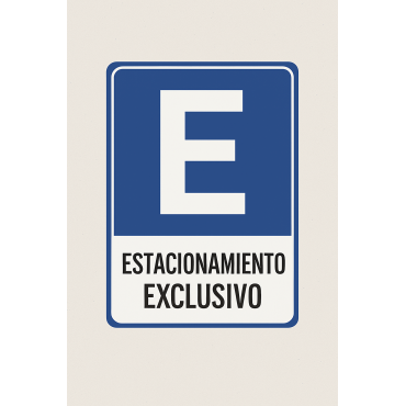 Señalética "Estacionamiento exclusivo"