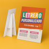 Cartel para mesa con patas