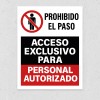 Señalética "Acceso personal autorizado"