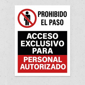 Señalética "Acceso personal autorizado"