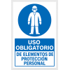 Señalética "Uso obligatorio de elementos de protección personal"