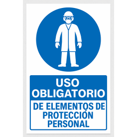Señalética "Uso obligatorio de elementos de protección personal"