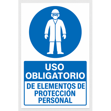 Señalética "Uso obligatorio de elementos de protección personal"