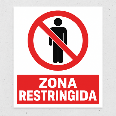 Señalética "Zona restringida"