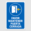 Señalética "Favor mantener puerta cerrada"