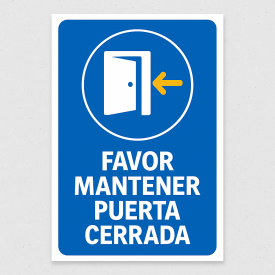 Señalética "Favor mantener puerta cerrada"