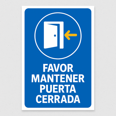 Señalética "Favor mantener puerta cerrada"