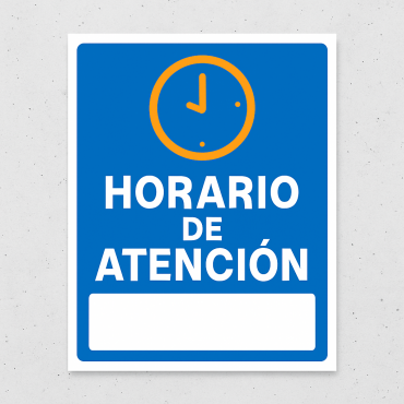 Señalética "Horario de atención"