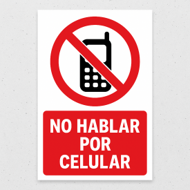 Señalética "No hablar por celular"