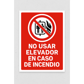 Señalética "No usar elevador en caso de incendio"