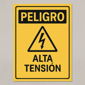 Señalética "Peligro: alta tensión"